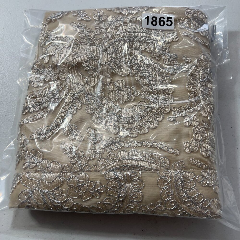 Women’s Terramina Collection Cocktail Embroidered Lace Midi Skirt Beige Gold 8 - Picture 13 of 13